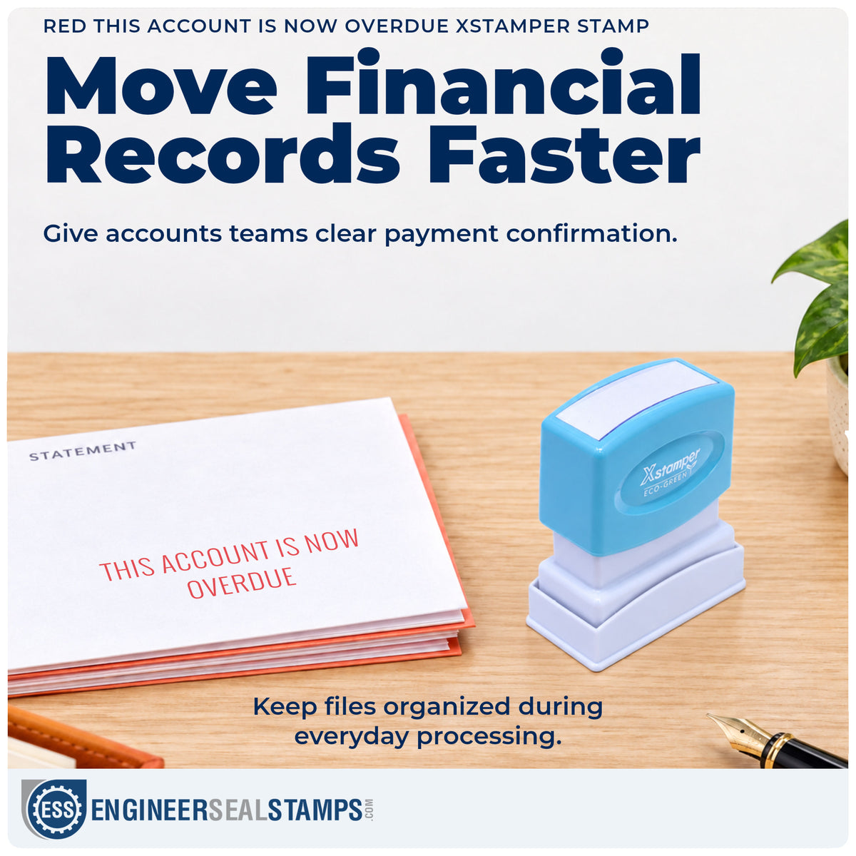 Where the "This account is now overdue" imprint fits in an office document workflow