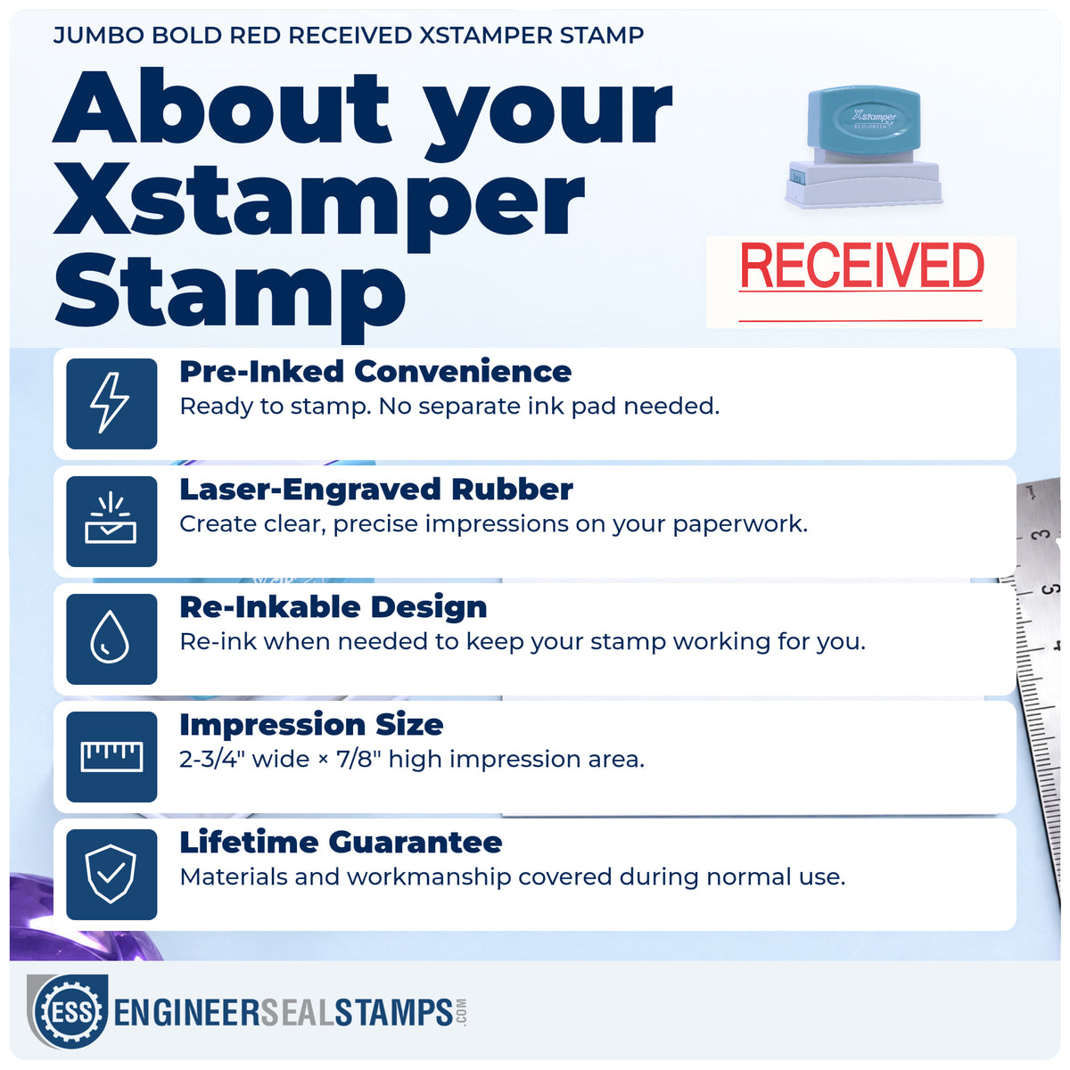 About the "Received" Xstamper No. 3251 stamp and how to care for it
