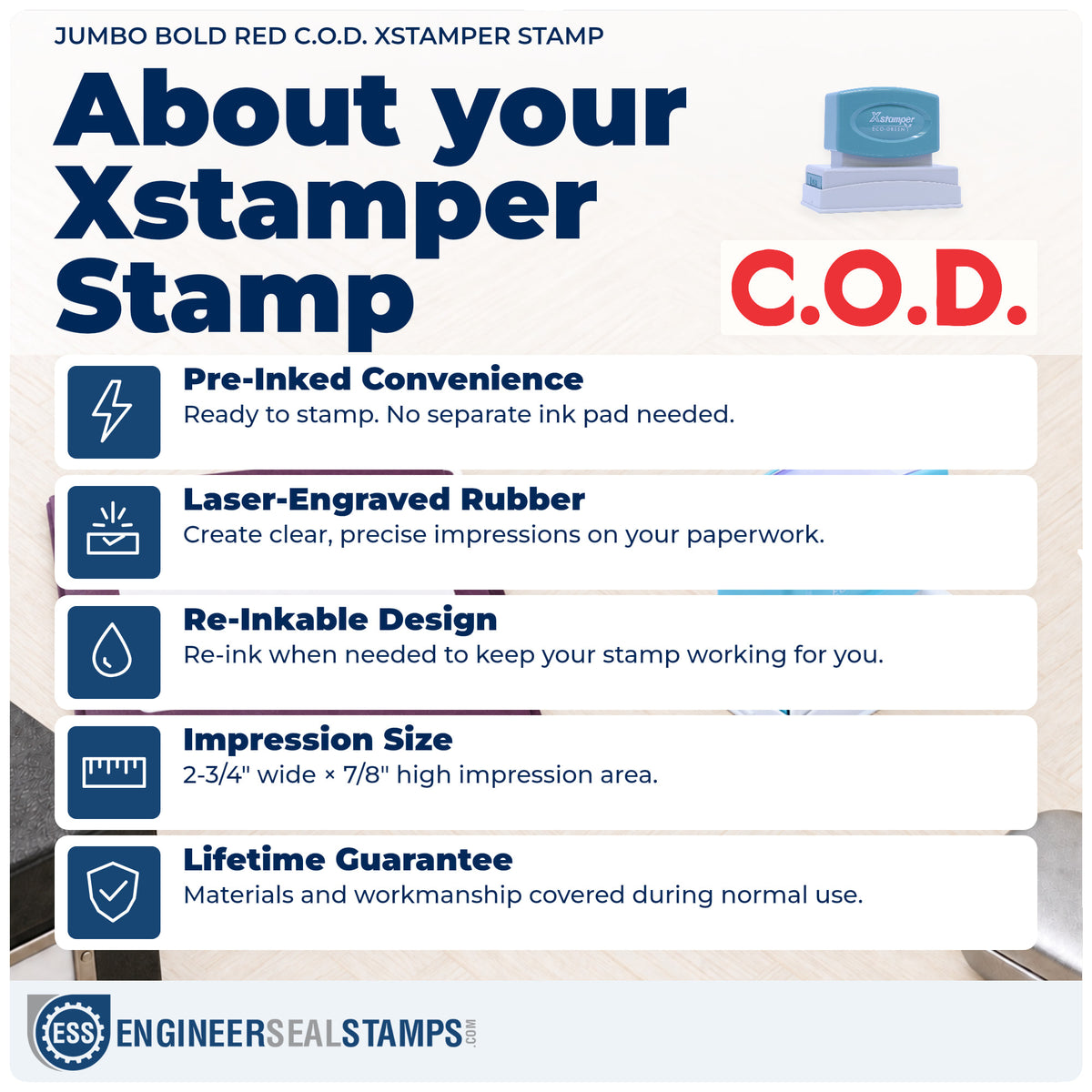 About the "C.O.D." Xstamper No. 2026 stamp and how to care for it