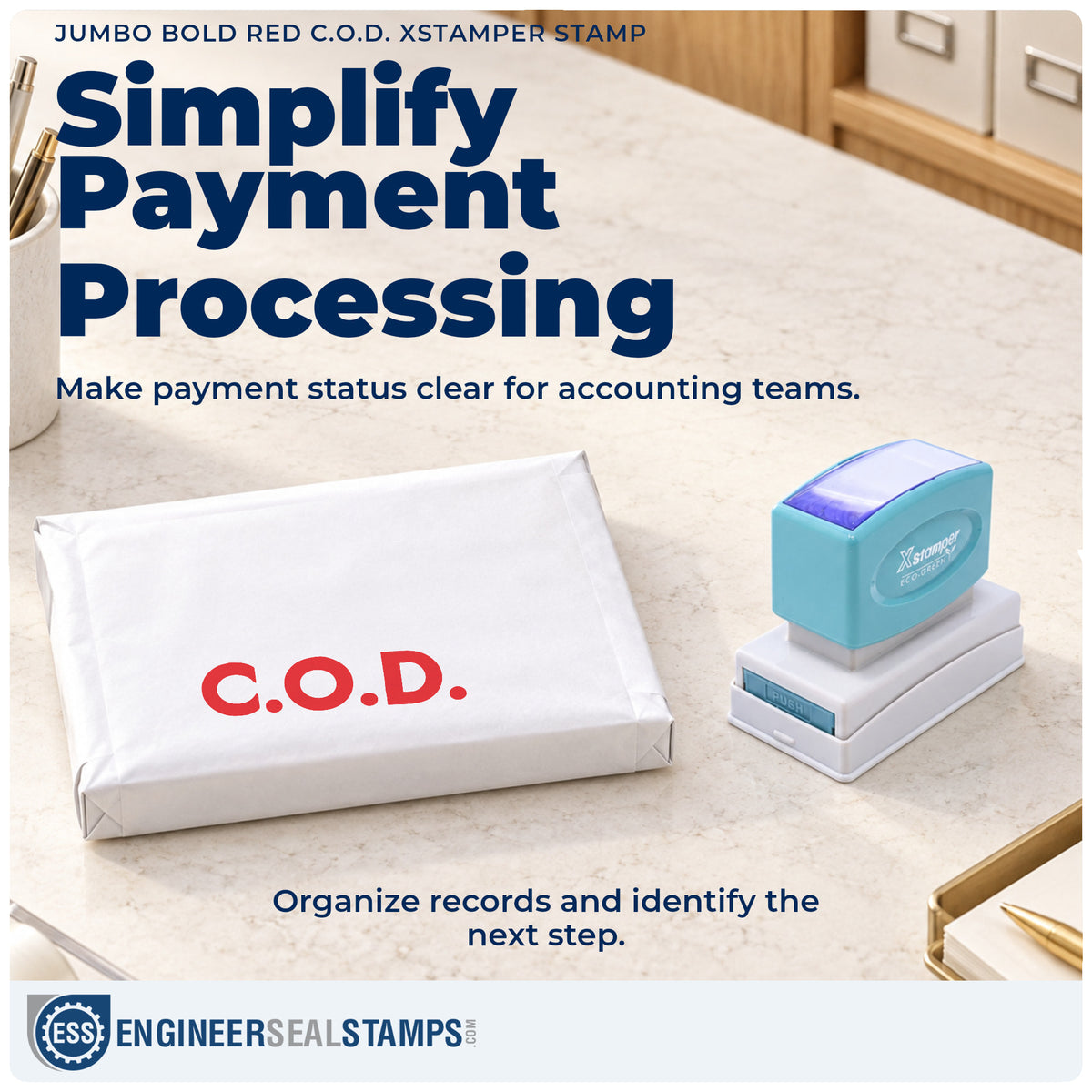 Where the "C.O.D." imprint fits in an office document workflow