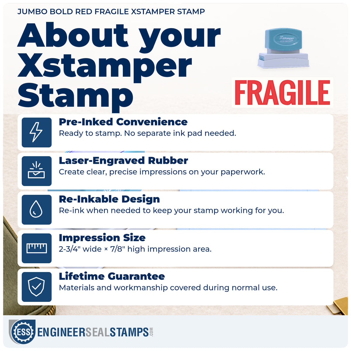 About the "Fragile" Xstamper No. 3202 stamp and how to care for it