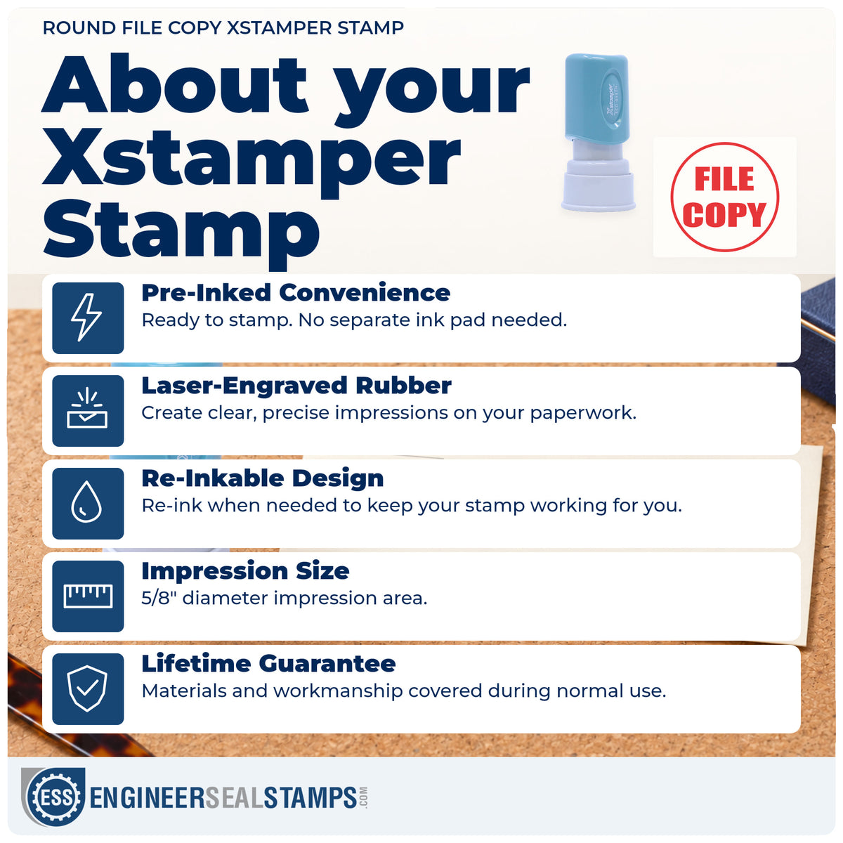 About the "File copy" Xstamper No. 11411 stamp and how to care for it