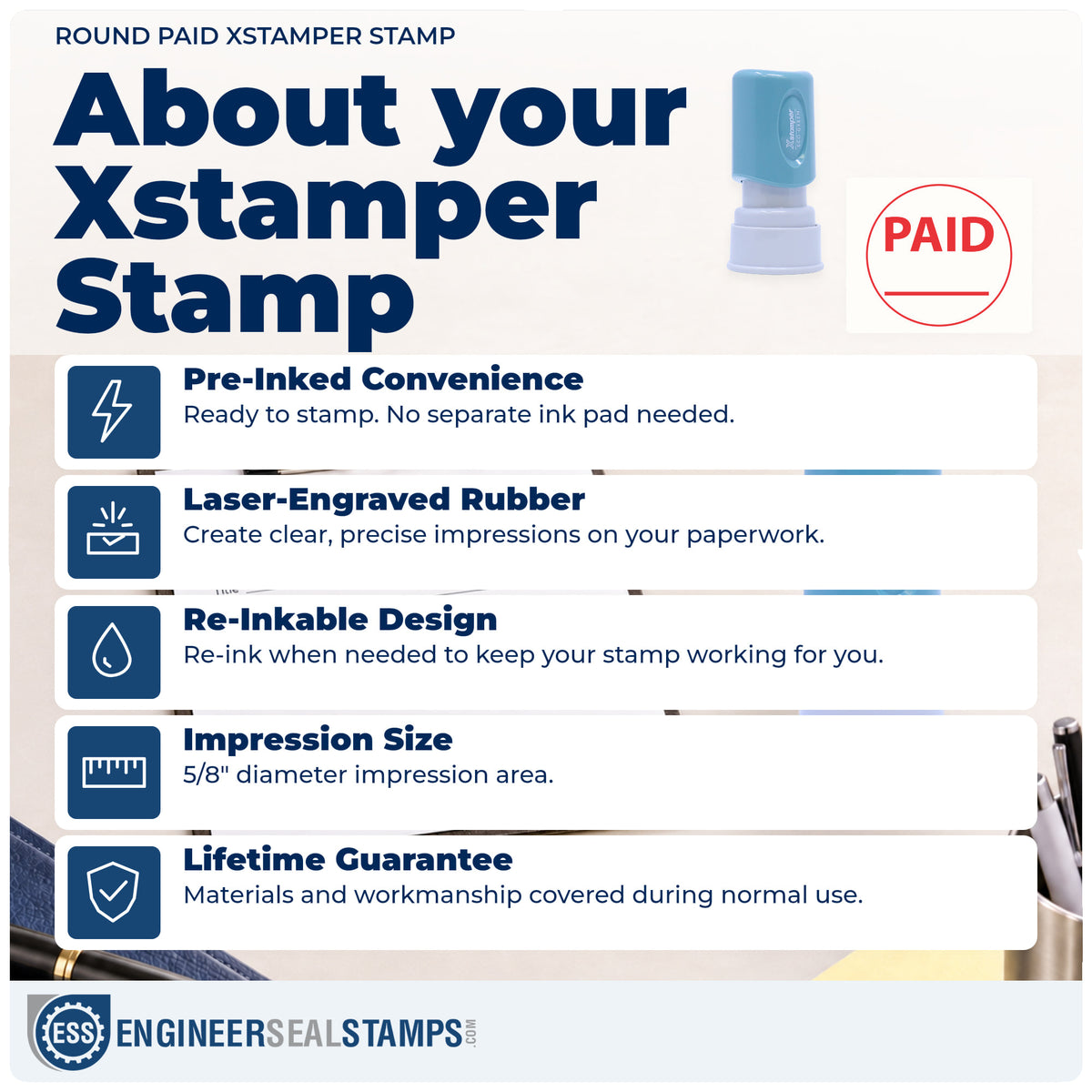 About the "Paid" Xstamper No. 11415 stamp and how to care for it