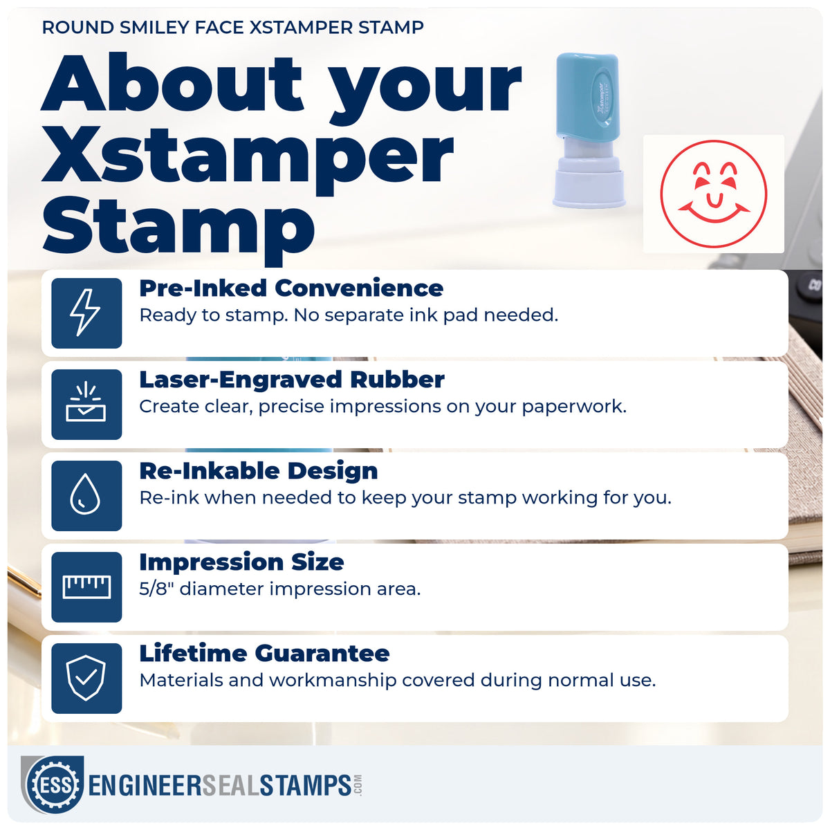 About the "Smiley face" Xstamper No. 11303 stamp and how to care for it