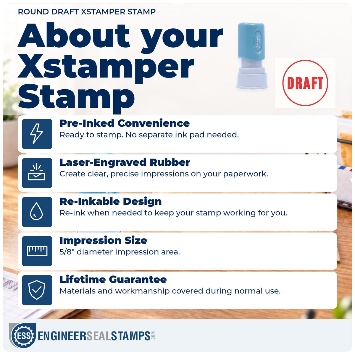 About the "Draft" Xstamper No. 11408 stamp and how to care for it