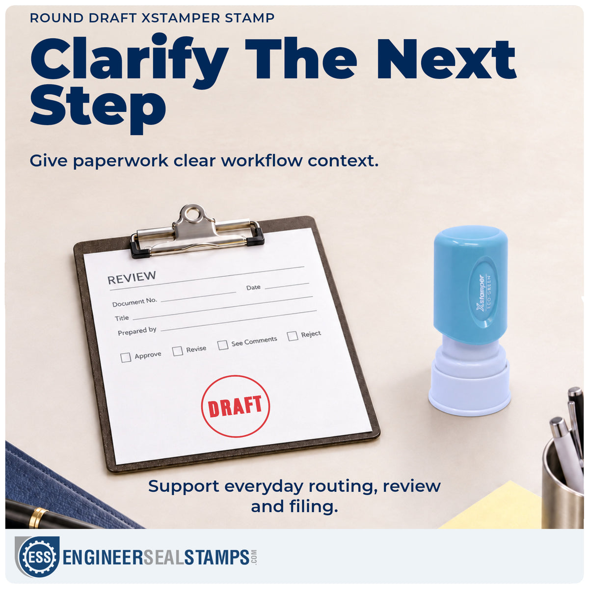 Where the "Draft" imprint fits in an office document workflow