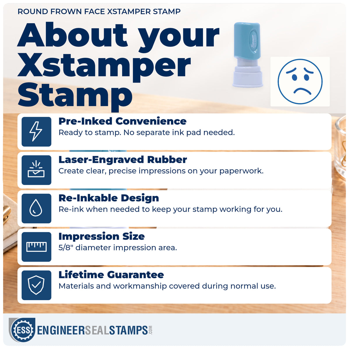 About the "Frown face" Xstamper No. 11305 stamp and how to care for it