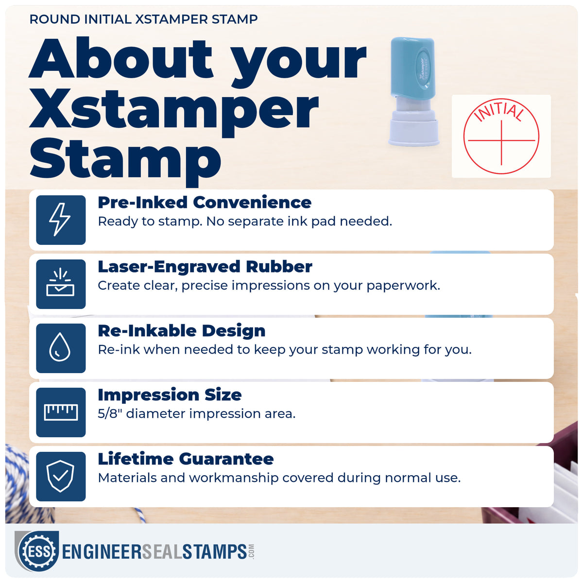 About the "Initial" Xstamper No. 11414 stamp and how to care for it
