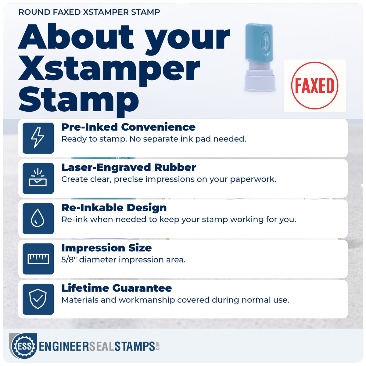 About the "Faxed" Xstamper No. 11409 stamp and how to care for it