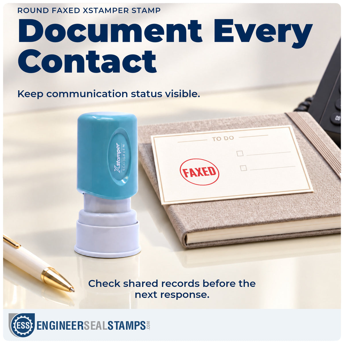 Where the "Faxed" imprint fits in an office document workflow