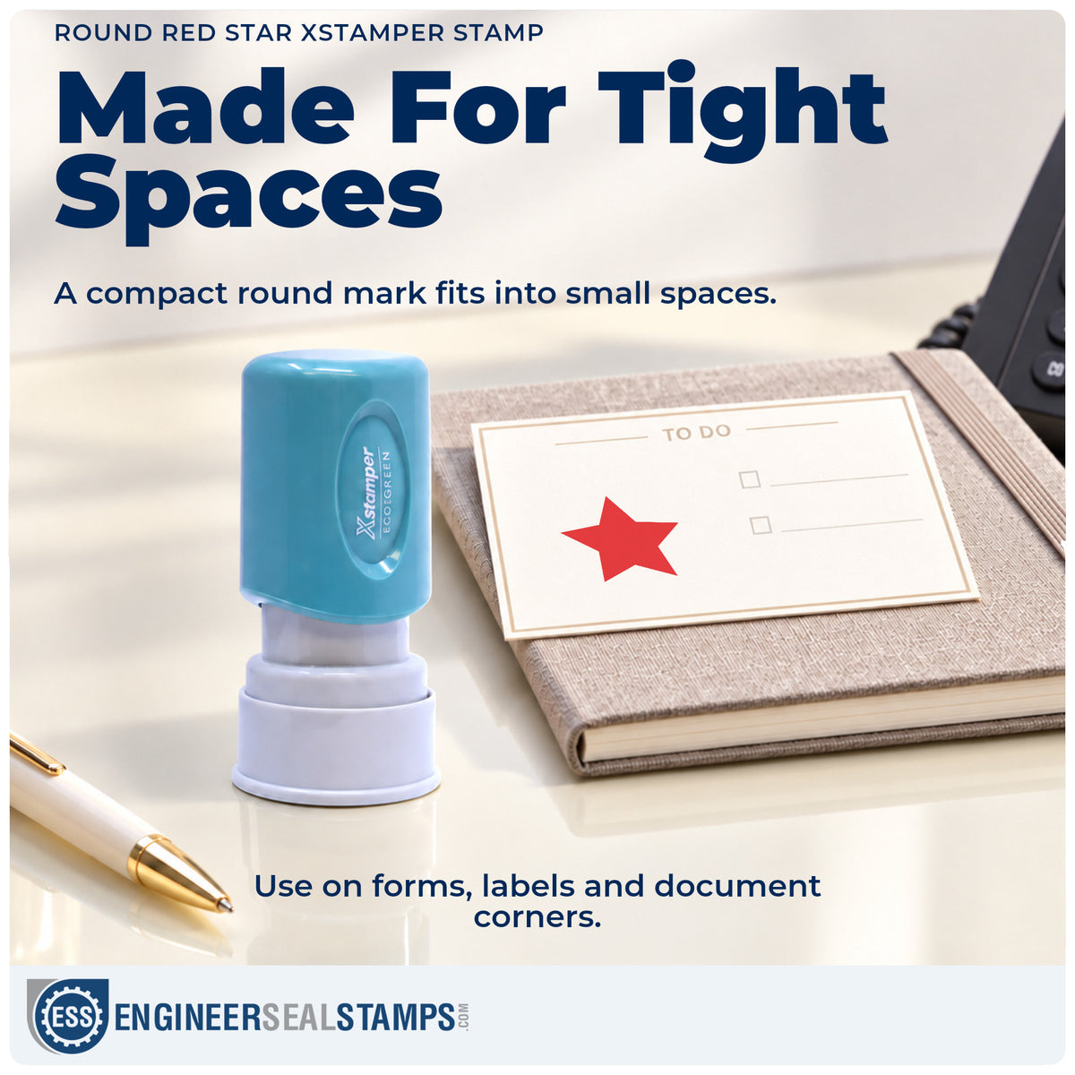 Features of the "Star" Xstamper No. 11309 pre-inked stamp