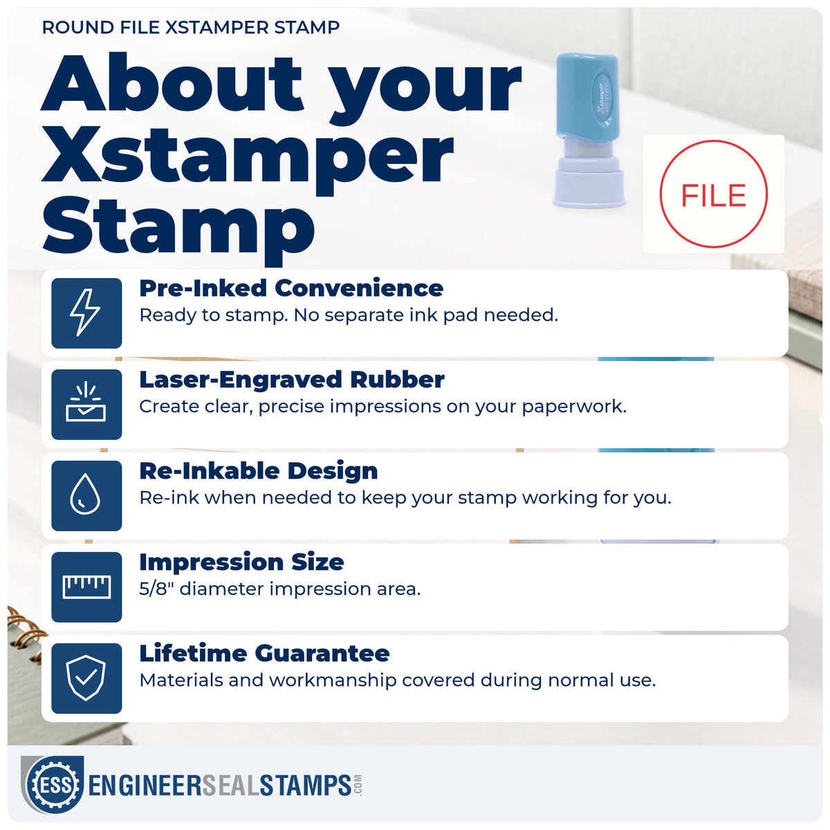 About the "File" Xstamper No. 11362 stamp and how to care for it