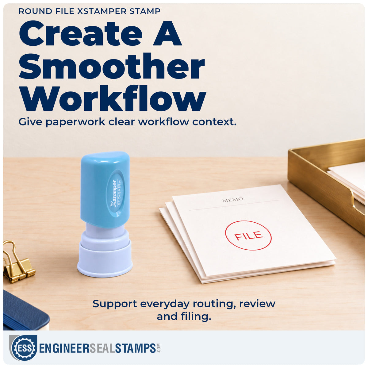 Where the "File" imprint fits in an office document workflow