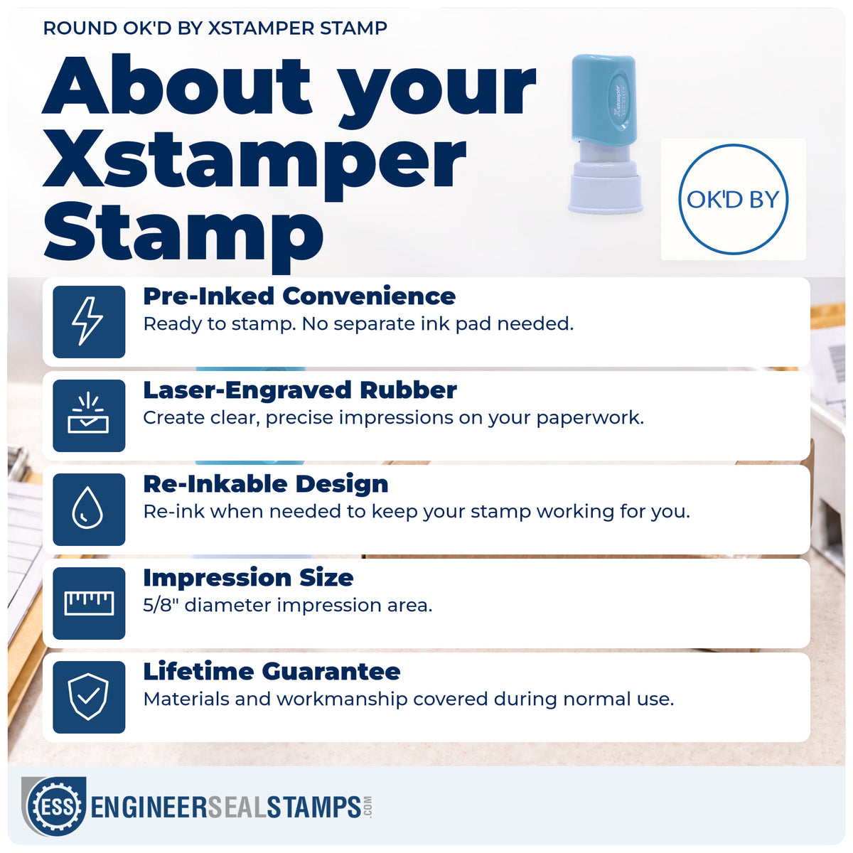 About the "OK'd by" Xstamper No. 11358 stamp and how to care for it