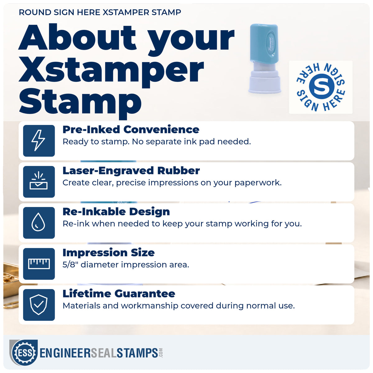 About the "Sign here" Xstamper No. 11424 stamp and how to care for it