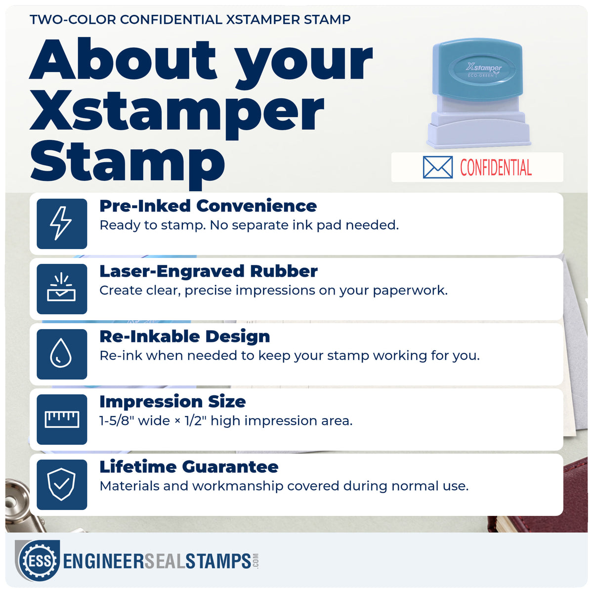 About the "Confidential" Xstamper No. 2034 stamp and how to care for it