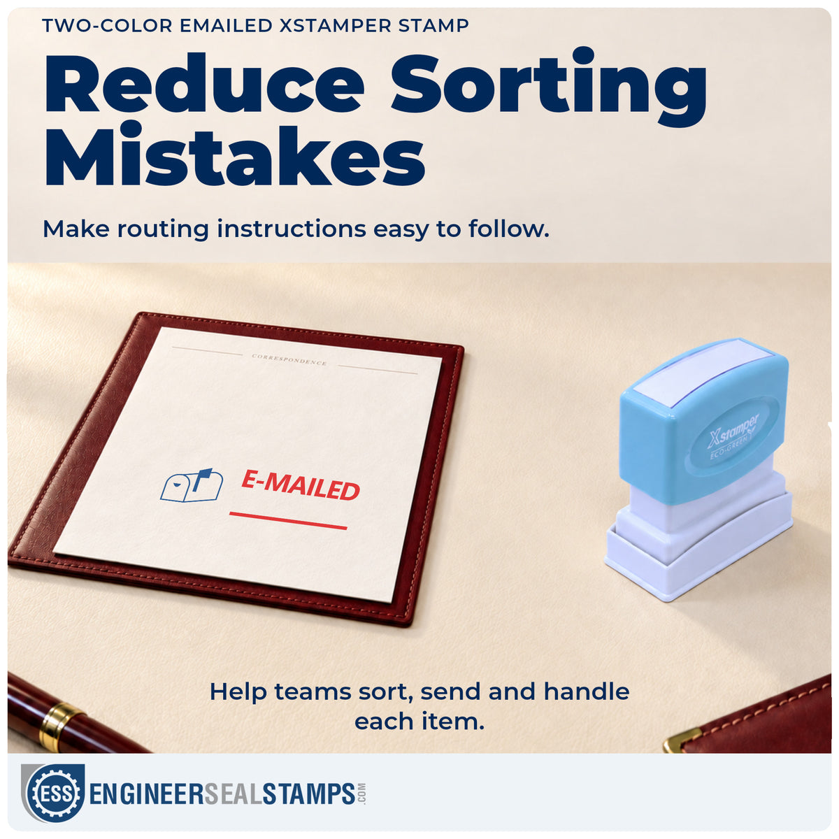 Where the "Emailed" imprint fits in an office document workflow