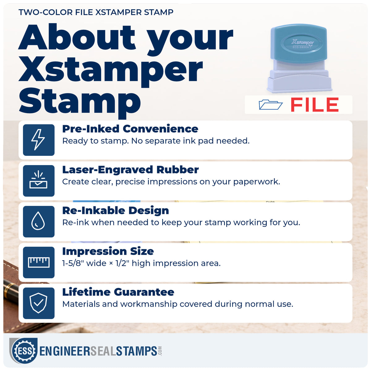About the "File" Xstamper No. 2028 stamp and how to care for it