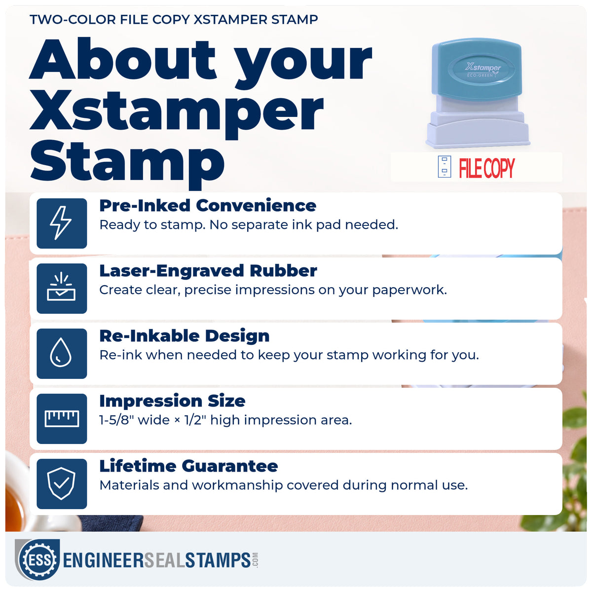 About the "File copy" Xstamper No. 2032 stamp and how to care for it