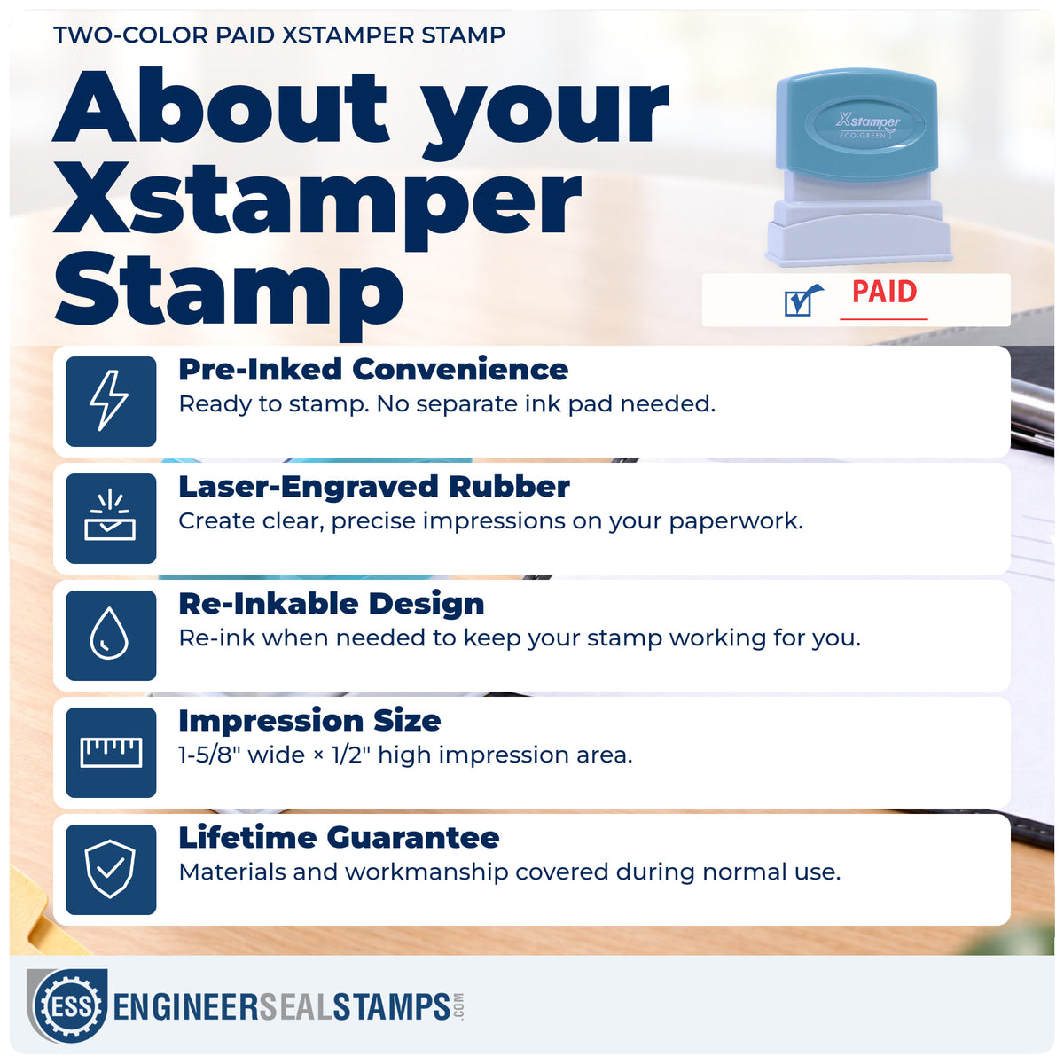 About the "Paid" Xstamper No. 2024 stamp and how to care for it
