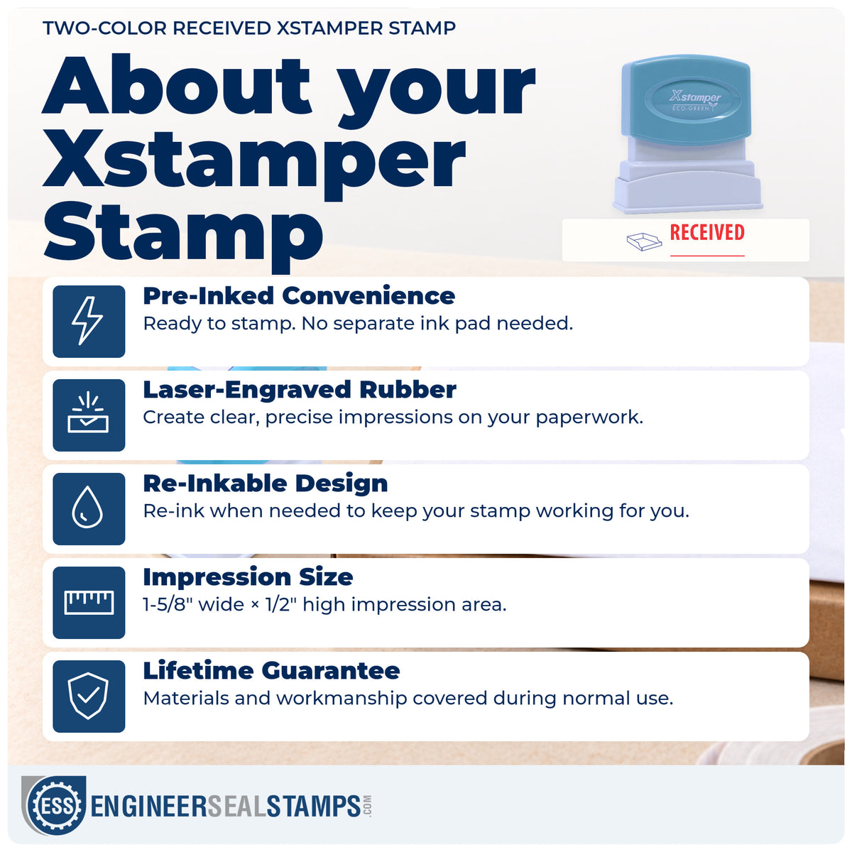 About the "Received" Xstamper No. 2030 stamp and how to care for it