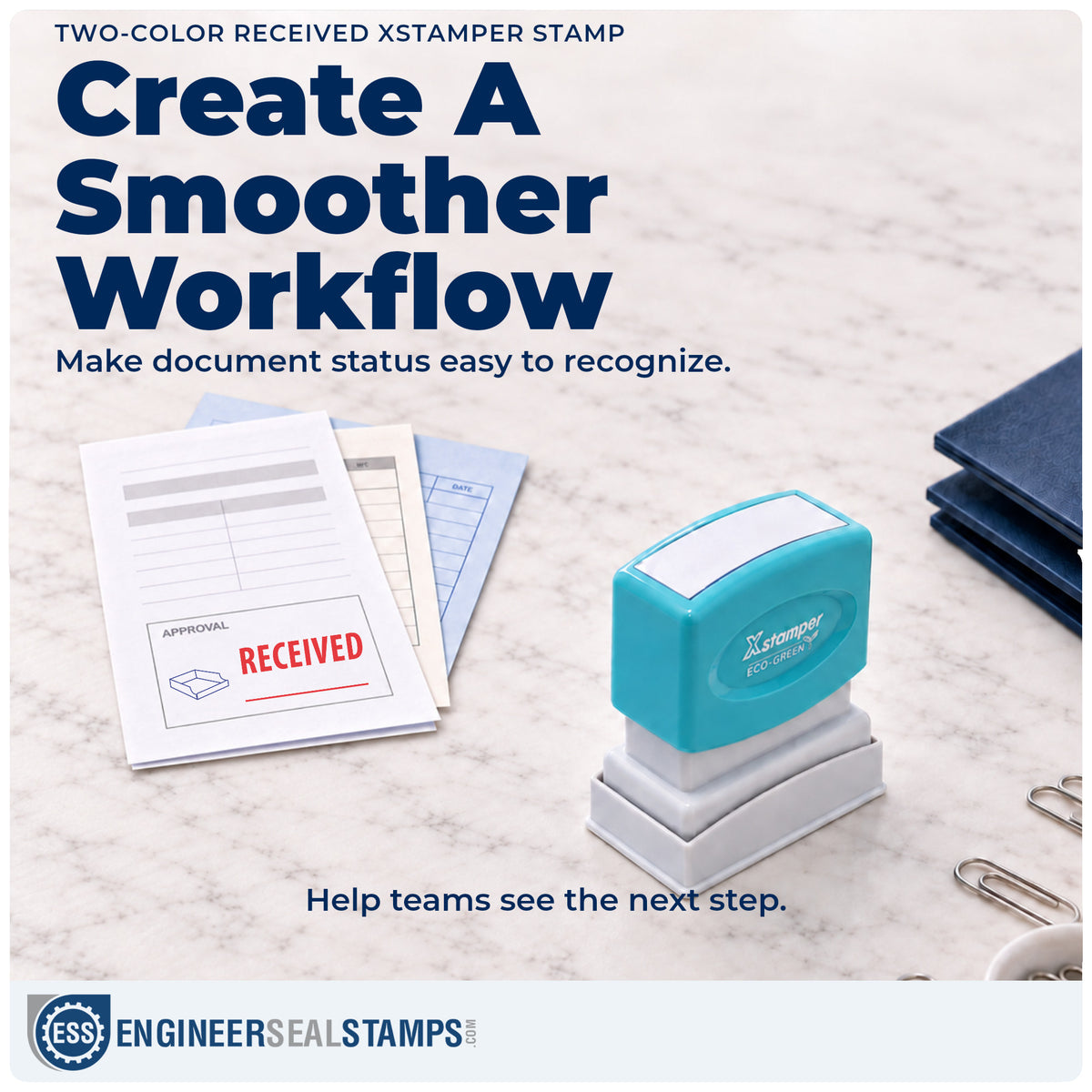 Where the "Received" imprint fits in an office document workflow