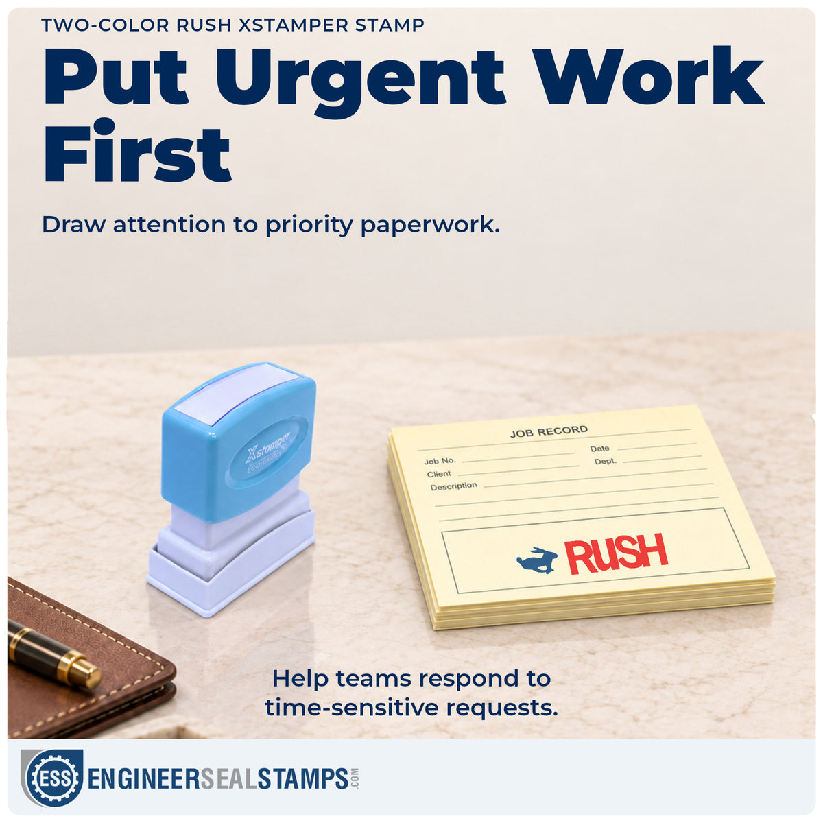 Where the "Rush" imprint fits in an office document workflow