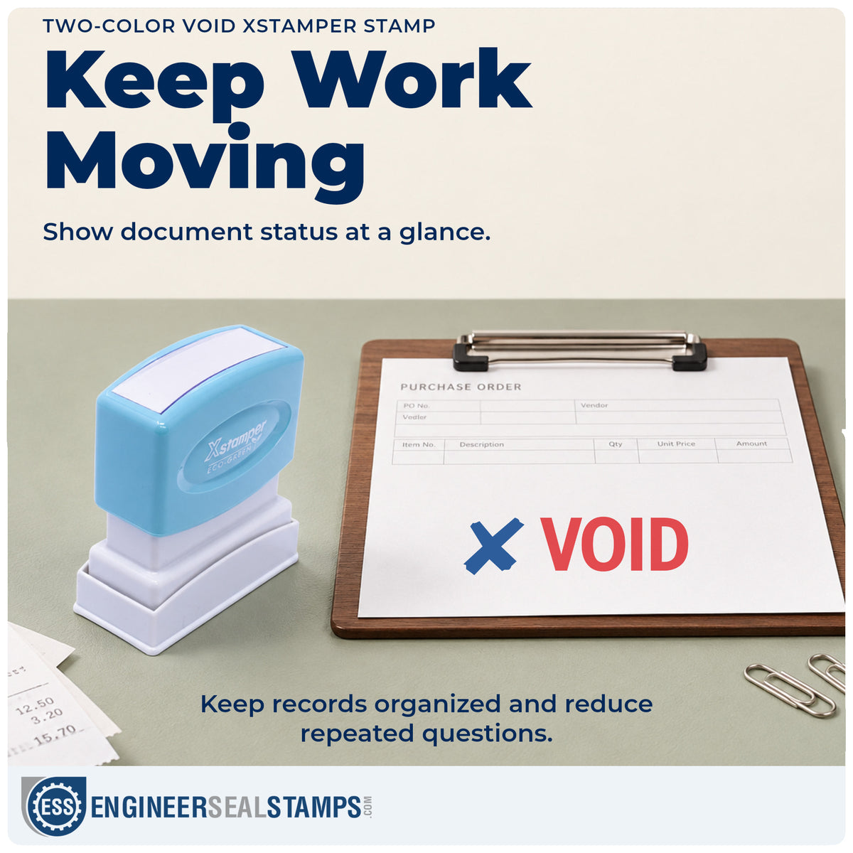 Where the "Void" imprint fits in an office document workflow