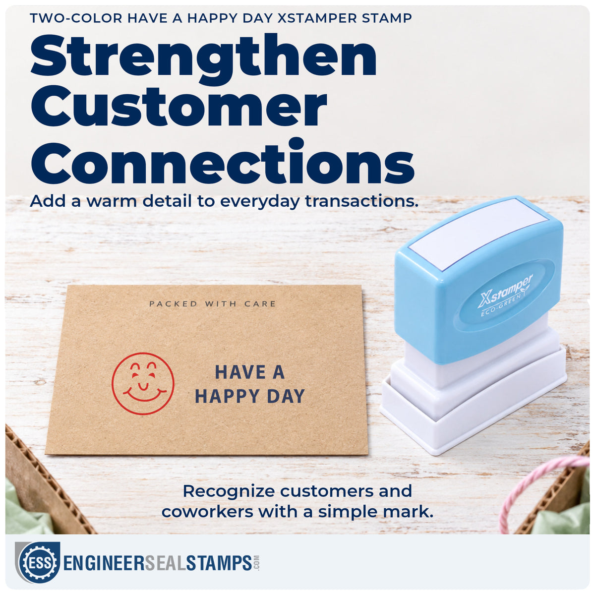 Where the "Have a happy day" imprint fits in an office document workflow