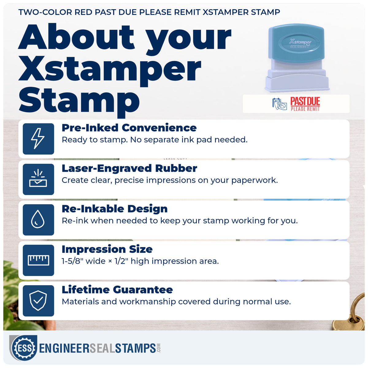 About the "Past due please remit" Xstamper No. 2049 stamp and how to care for it