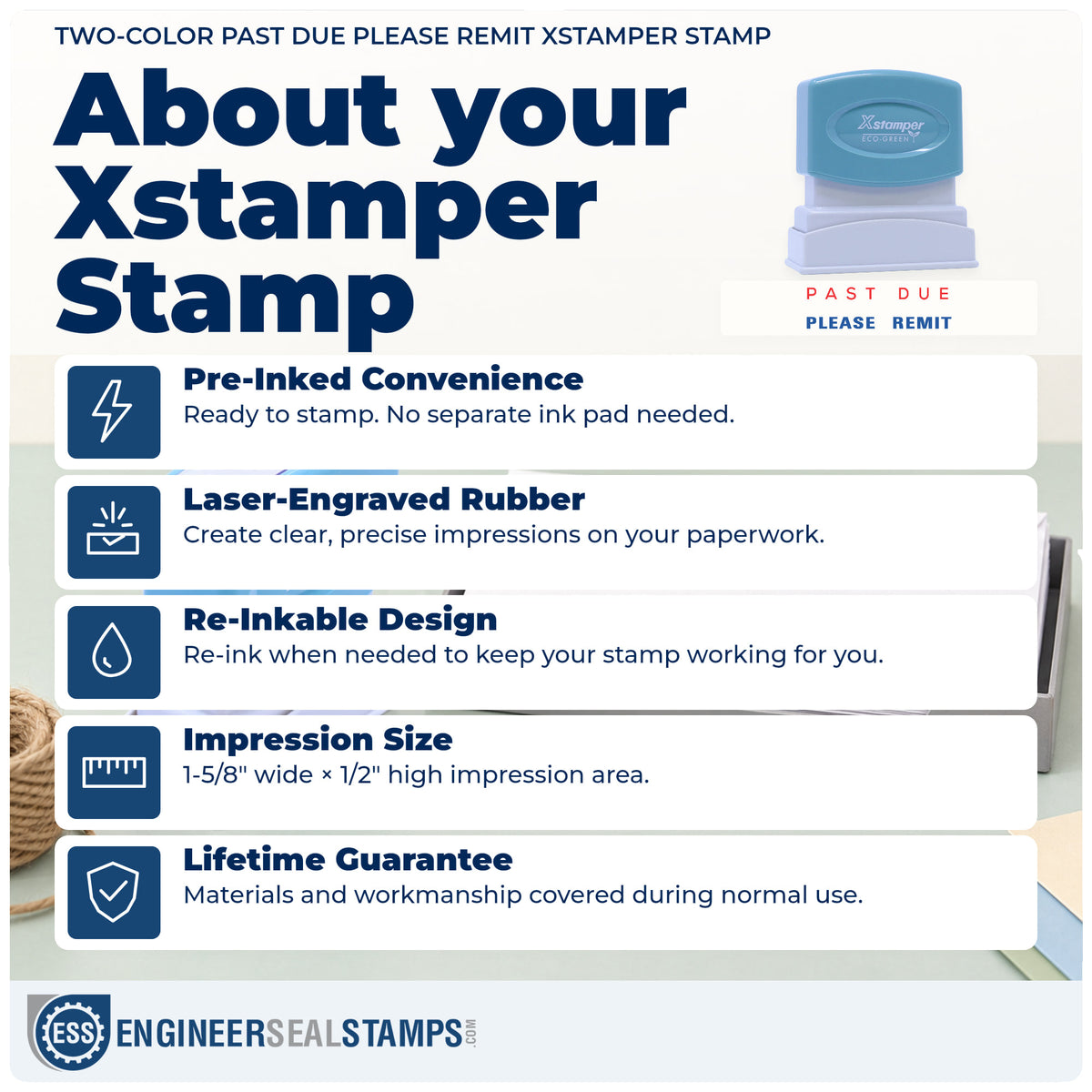 About the "Past due please remit" Xstamper No. 2015 stamp and how to care for it