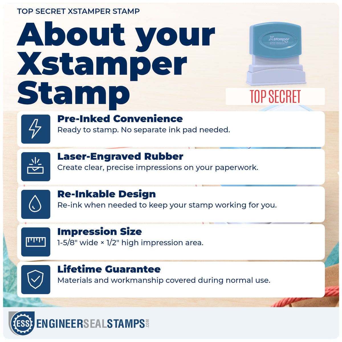 About the "Top secret" Xstamper No. 1135 stamp and how to care for it