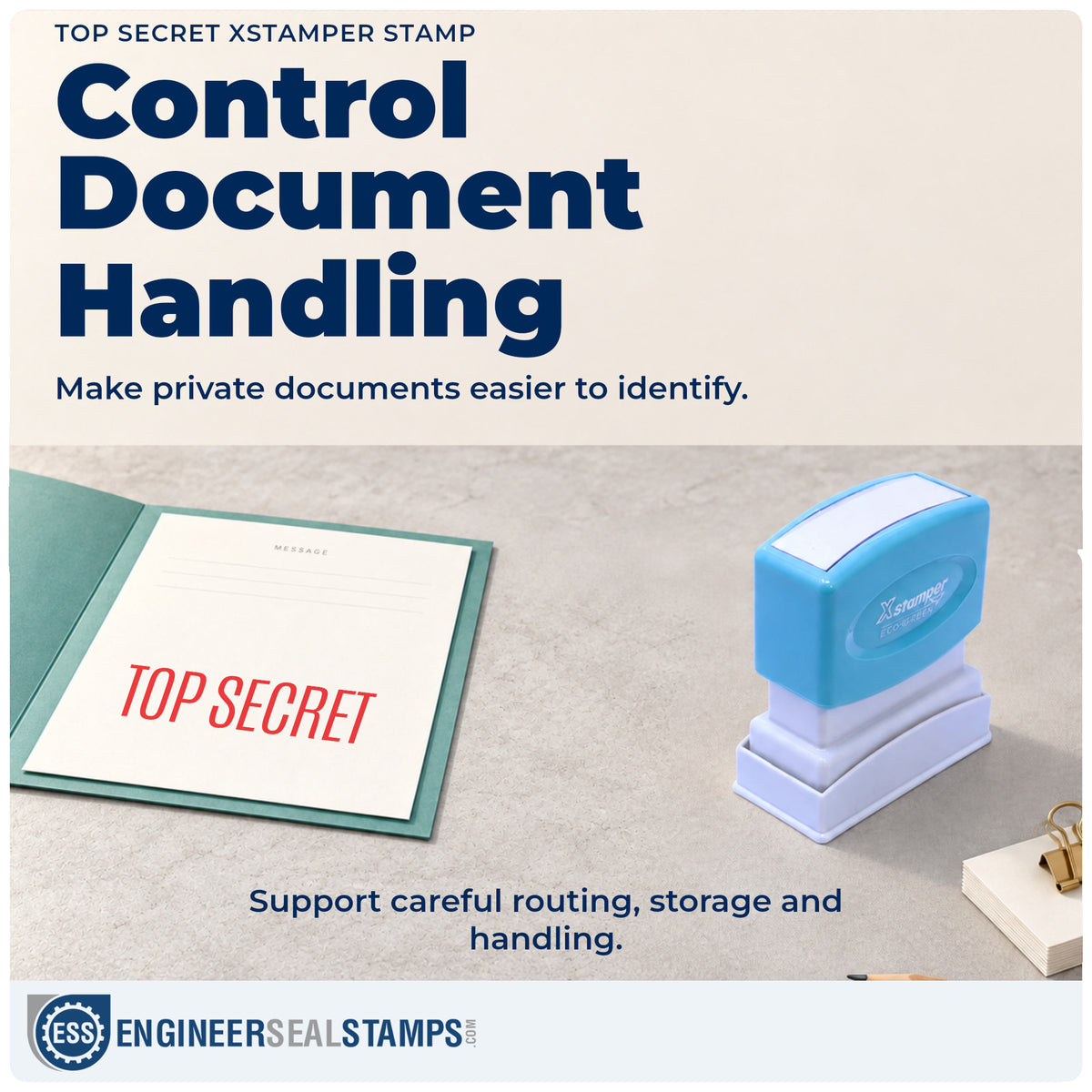 Where the "Top secret" imprint fits in an office document workflow