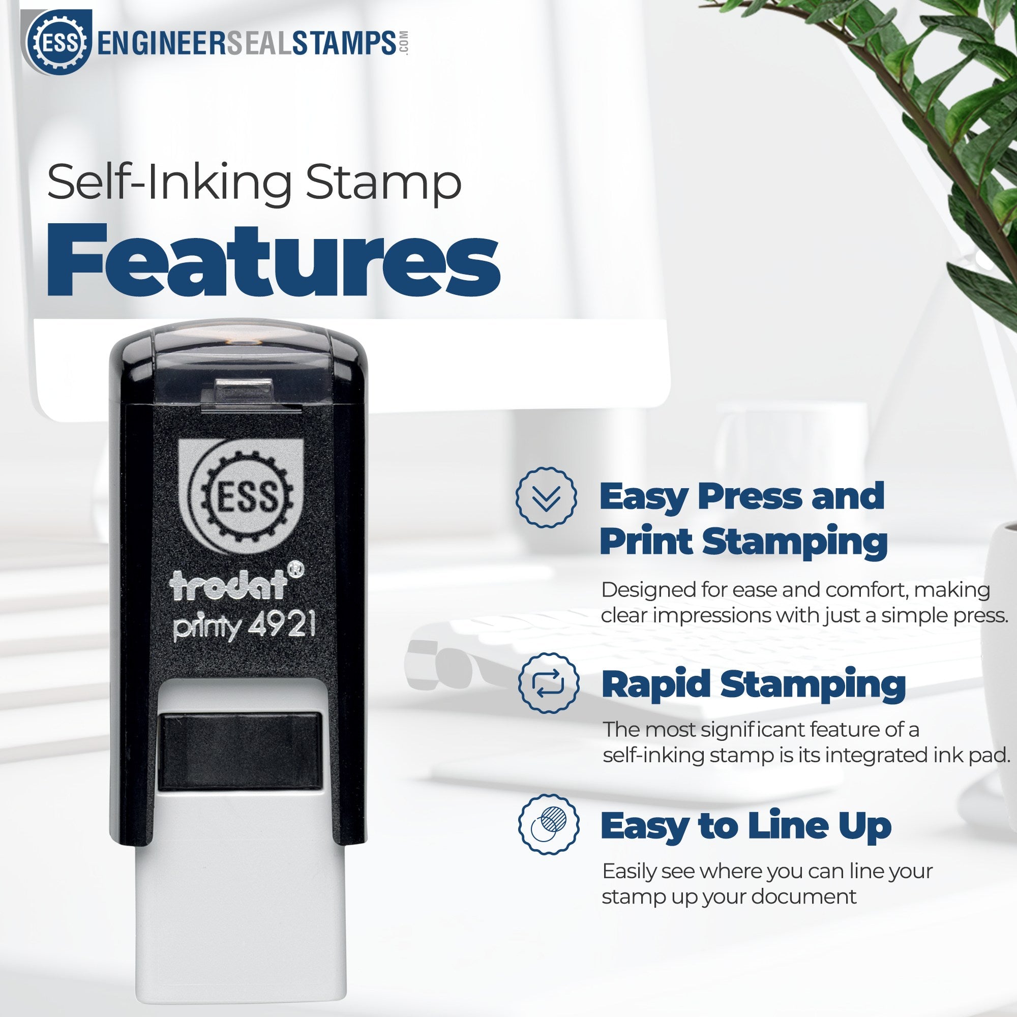 Self-Inking Tool Reward Program Stamp with easy press and print features, rapid stamping, and integrated ink pad for clear impressions. Ideal for document stamping.