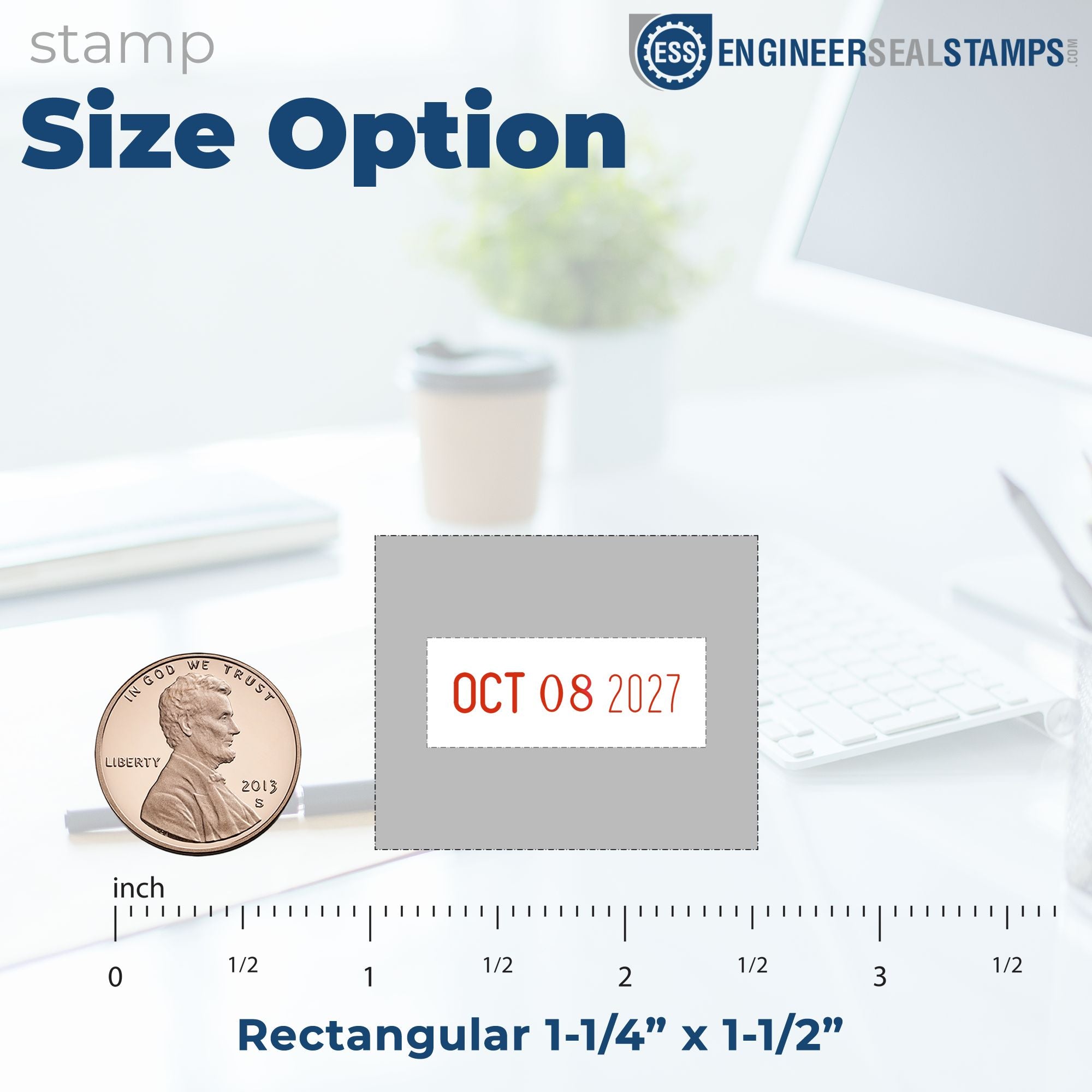 Shiny Heavy Duty Date Stamp 1-1/4 x 1-1/2