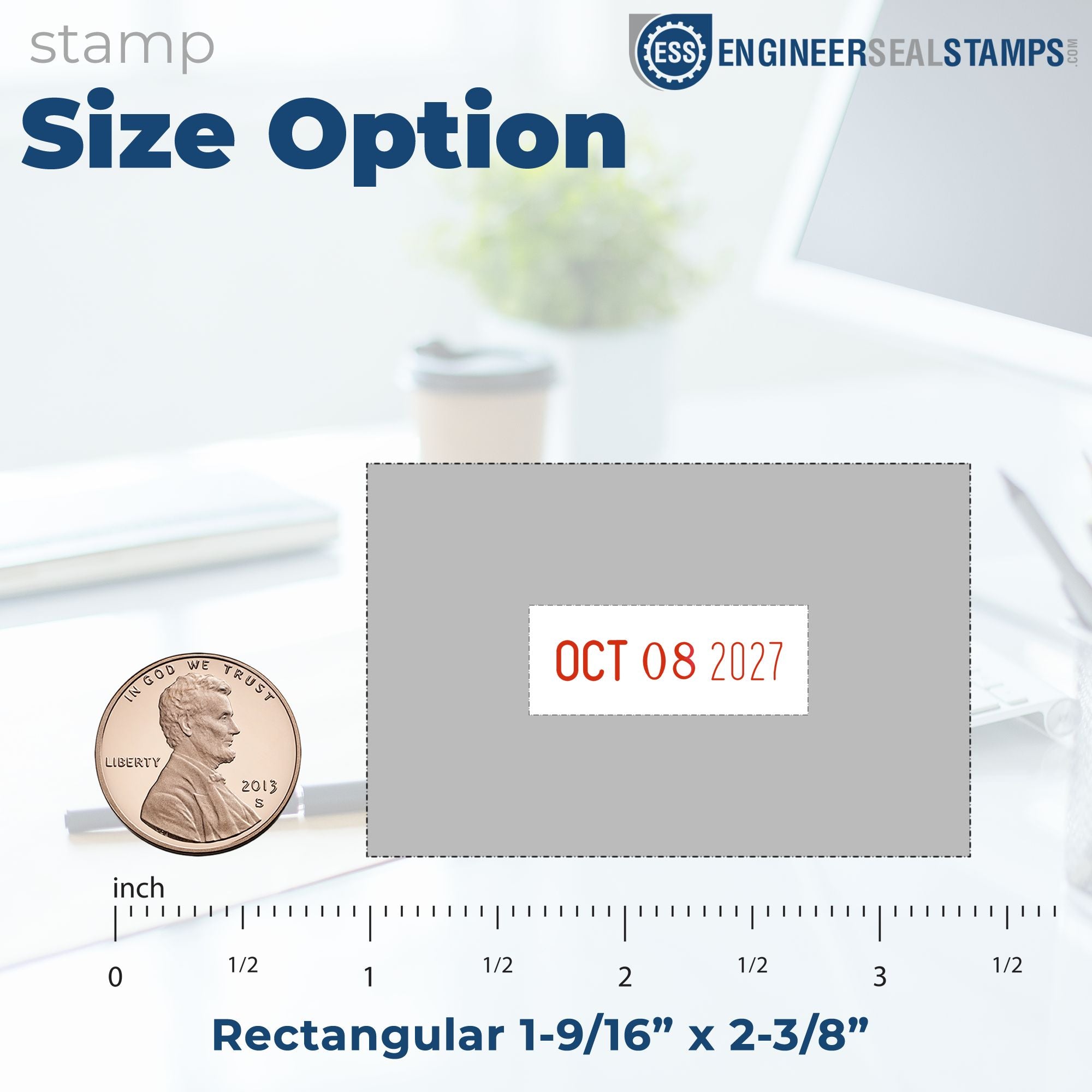 Shiny Heavy Duty Date Stamp 1-9/16 x 2-3/8