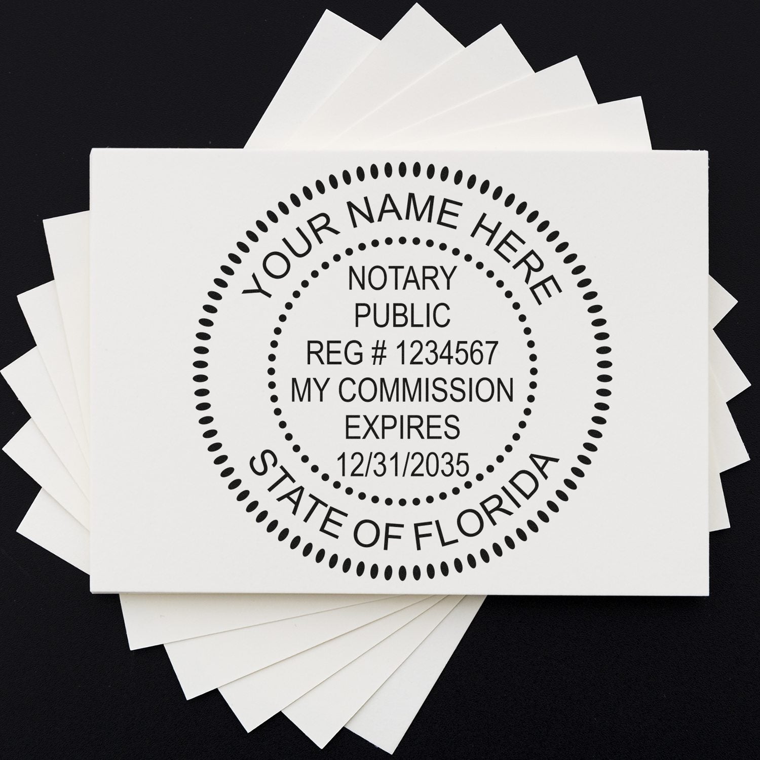 Florida Round Notary Kit with Rubber Stamps