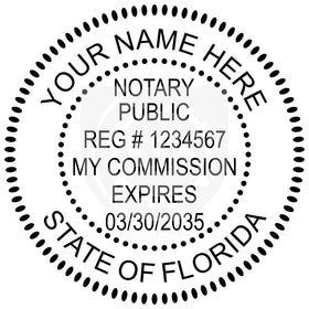 Florida Round Notary Stamp Imprint Example