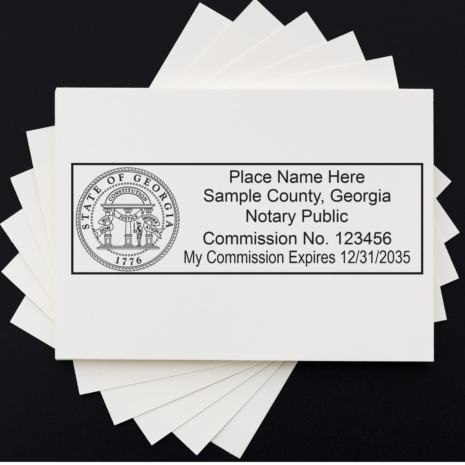 Rectangular Self Inking Georgia Notary Stamp and Georgia Notary Soft Seal