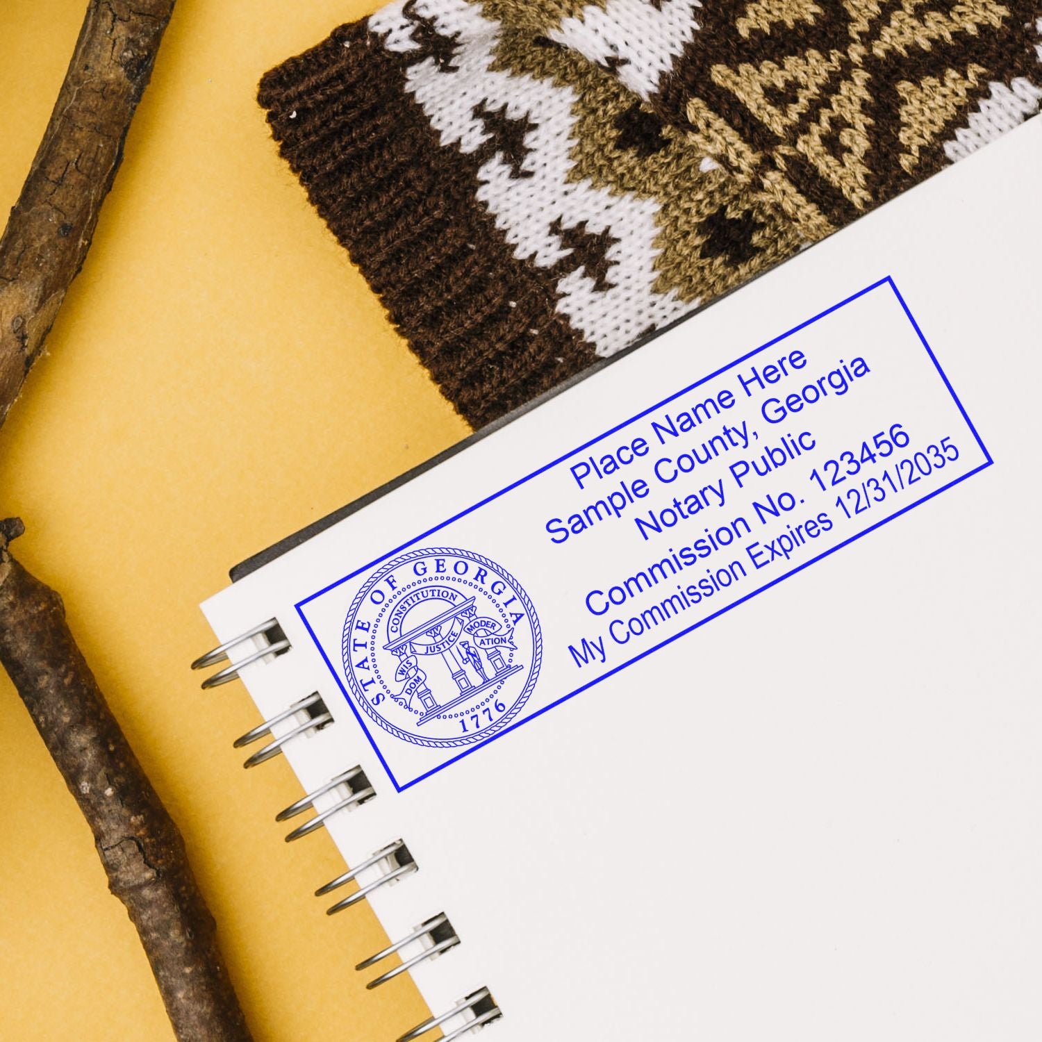 Rectangular Slim and Hybrid Seal Georgia Notary Supply Stamp and Seal Kit - Engineer Seal Stamps