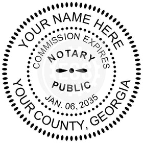 Georgia Round Notary Stamp Imprint Example