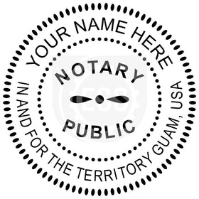 Guam Round Notary Stamp Imprint Example
