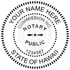 Hawaii Round Notary Stamp Imprint Example