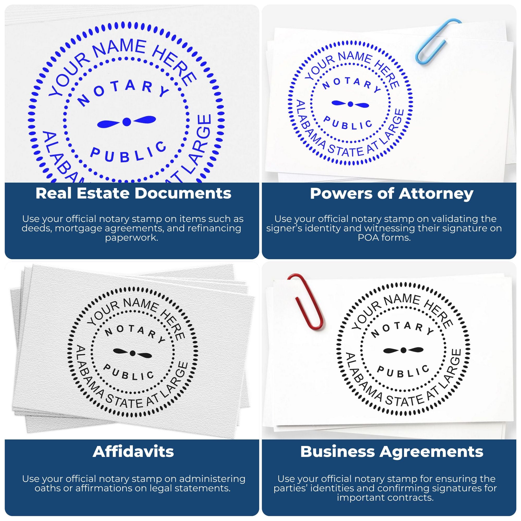 Soft Alabama Notary Stamp and Notary Seal Embosser Bundle