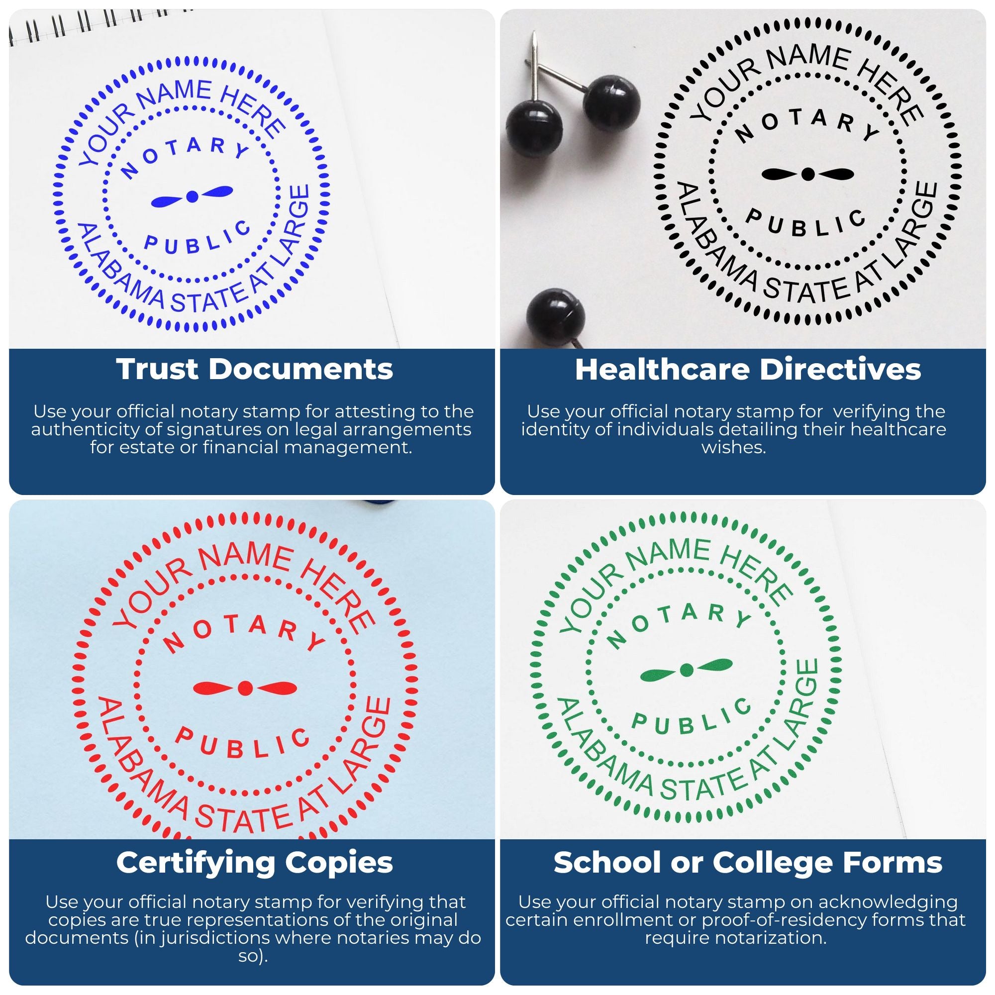 AL Notary Seal and Stamp with Hybrid Notary Seal and Round Notary Stamp - Engineer Seal Stamps