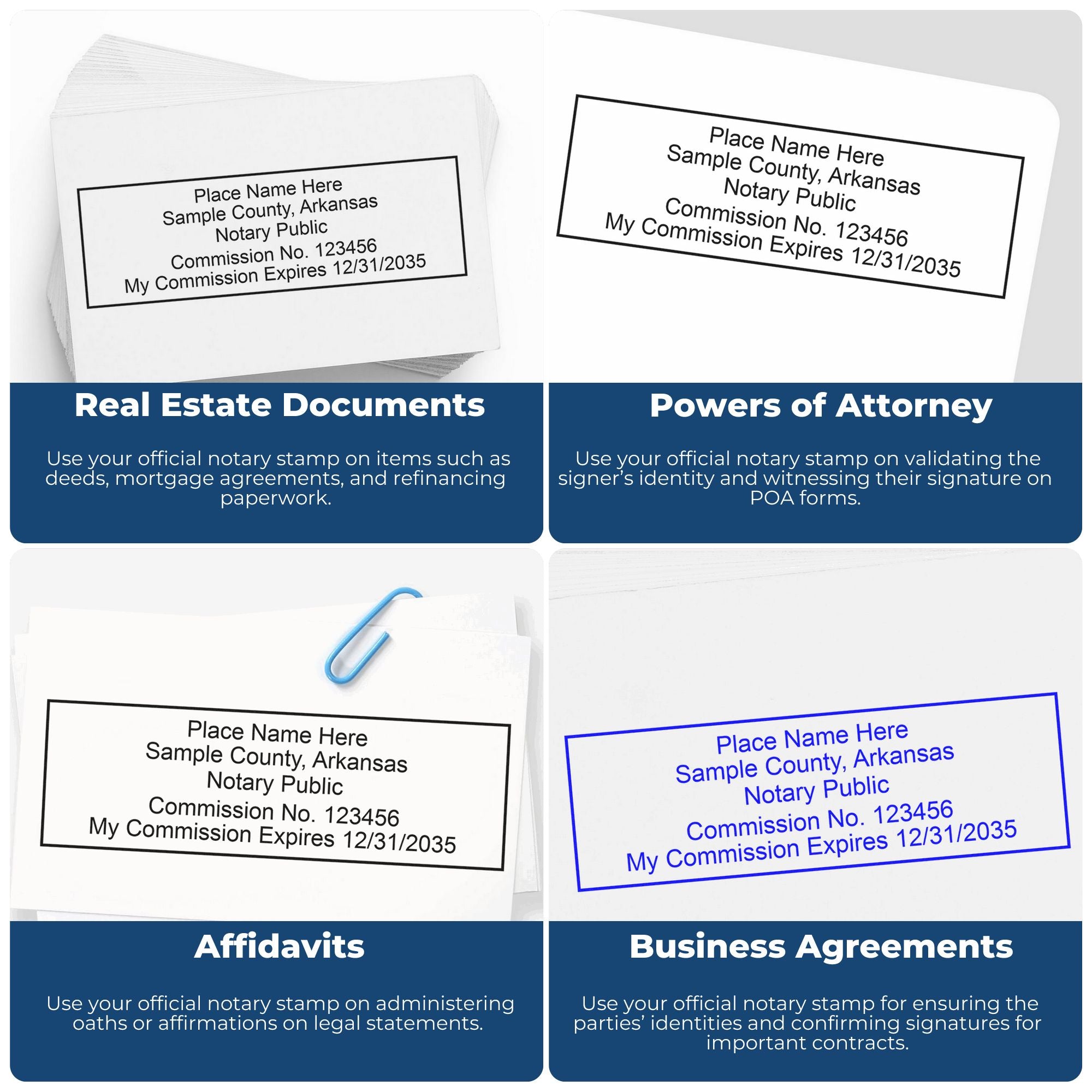 Arkansas Notary Stamp and Arkansas Notary Seal Bundle Kit with Soft Seal and Rectangular Wood Stamp