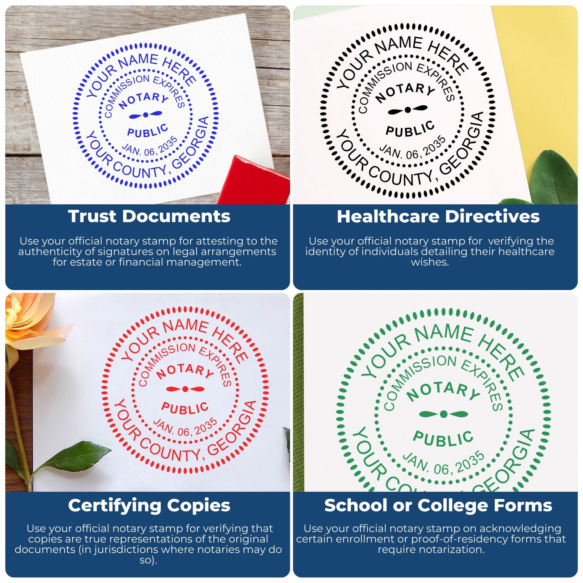 Georgia Notary Desk Seal with Georgia Round Notary Stamp Kit