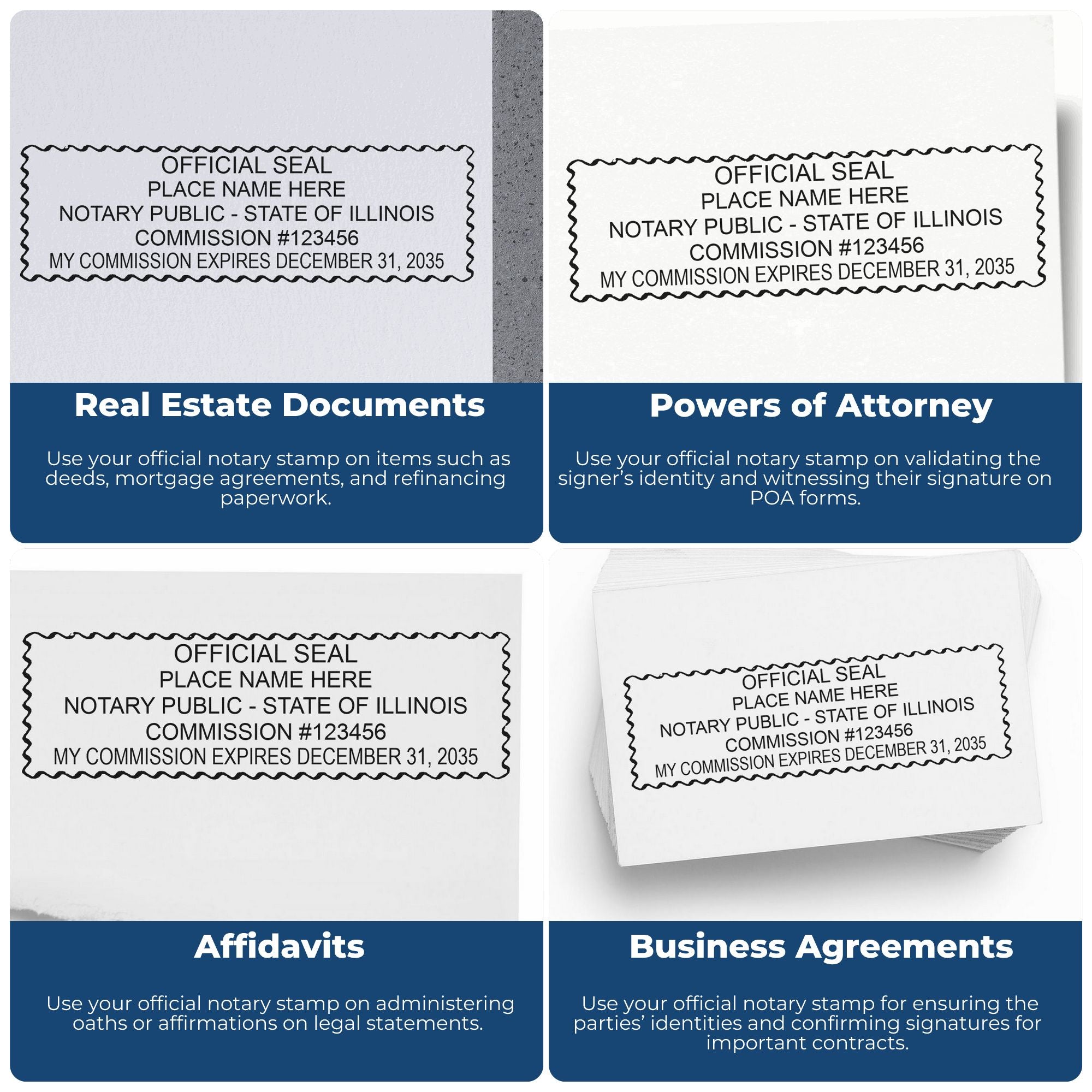 Rectangular PSI Illinois Notary Stamp and Illinois Notary Seal Bundle