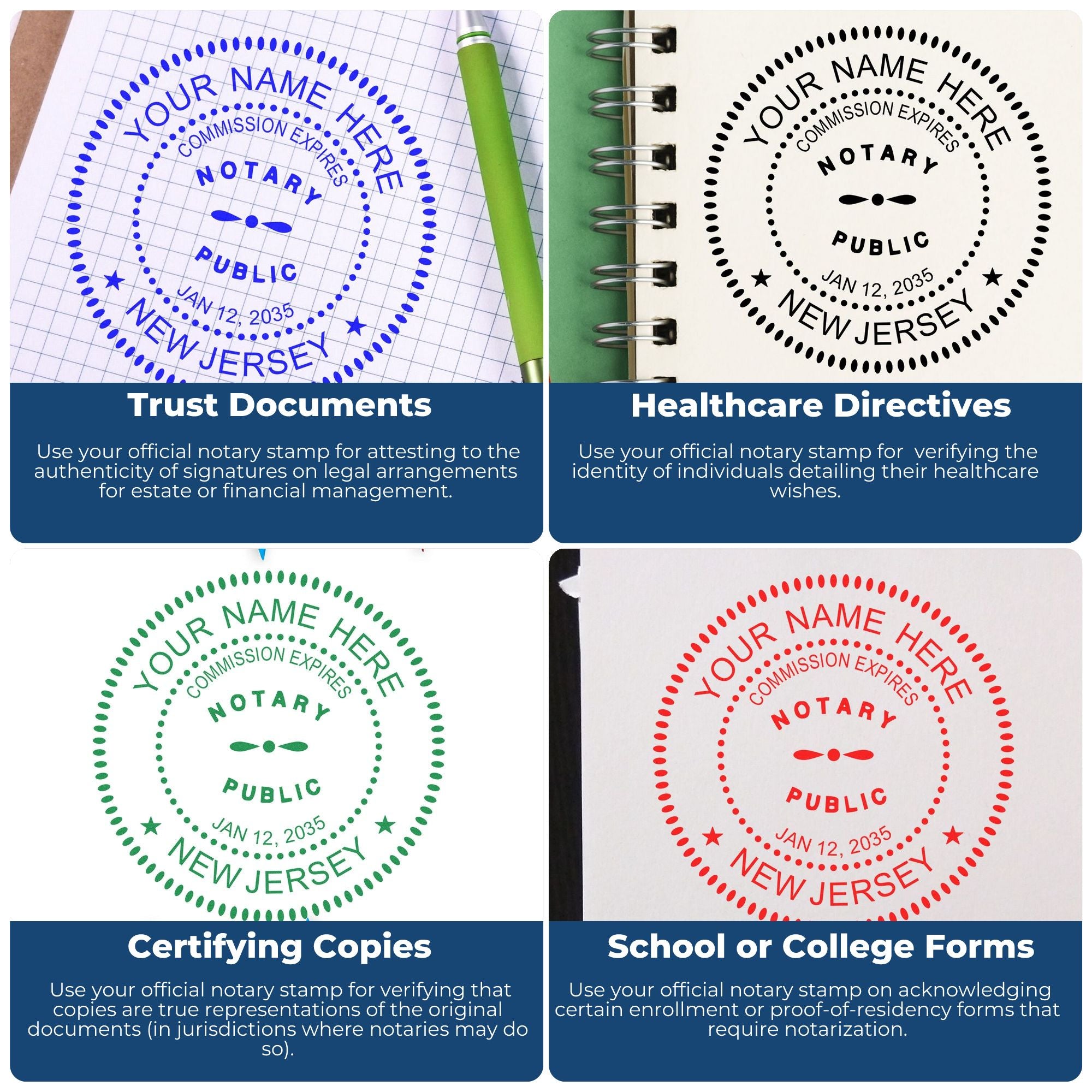 NJ Notary Seal and Stamp with Hybrid Notary Seal and Round Notary Stamp