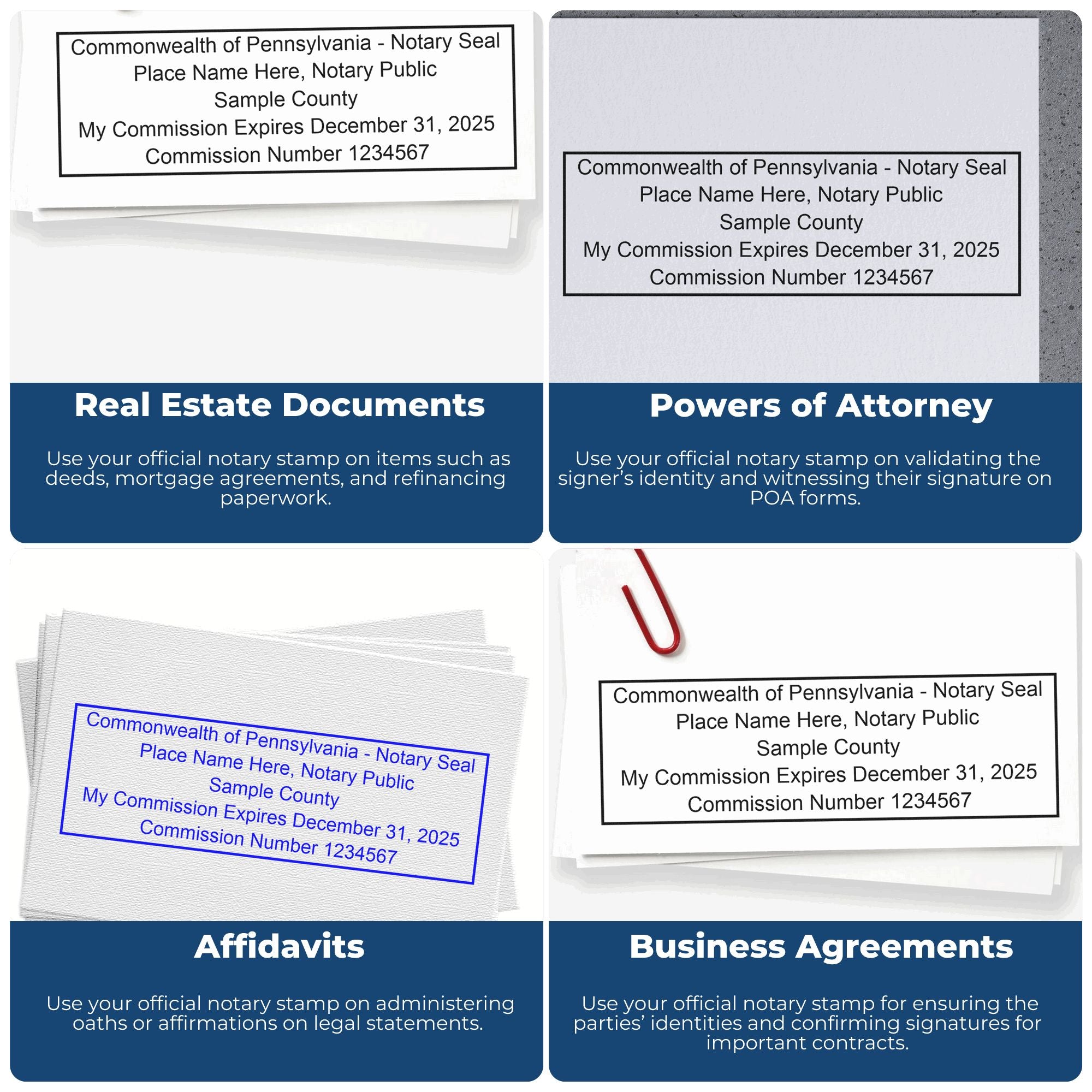 Rectangular PSI Pennsylvania Notary Stamp and Pennsylvania Notary Seal Bundle